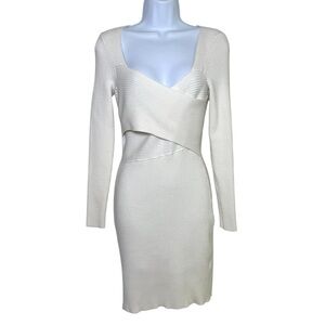 Abercrombie & Fitch Cream Long Sleeve Dress